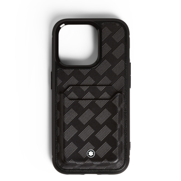  Montblanc - Custodia Rigida 2 Tasche Per Iphone 16 Pro In Pelle Extreme - Nero - Pellame - Mb198885 - Custodie Per Telefono 
