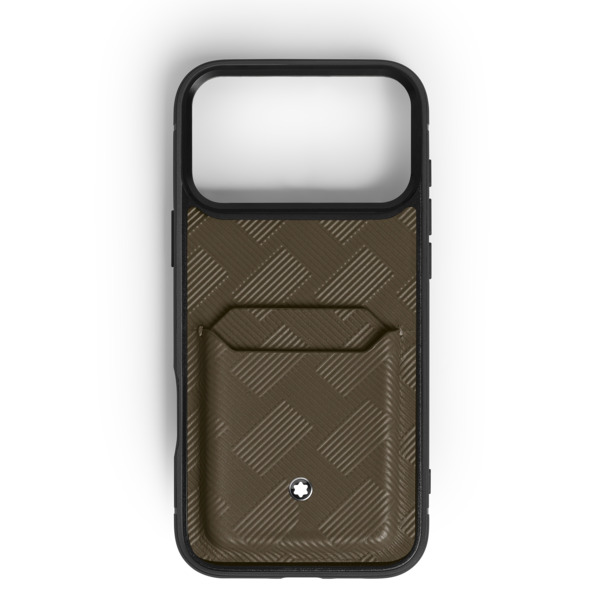  Montblanc - Custodia Rigida 2 Tasche Per Iphone 17 Pro Max In Pelle Extreme - Kaki - Pellame - Mb221668 - Custodie Per Telefono 