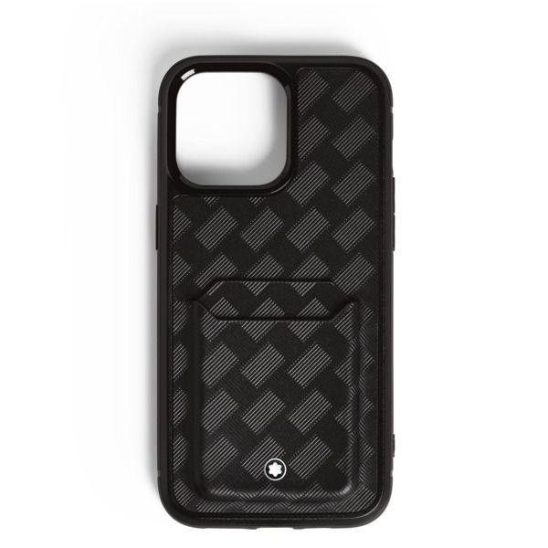  Montblanc - Custodia Rigida 2 Tasche Per Iphone 16 Pro Max In Pelle Extreme - Nero - Pellame - Mb198889 - Custodie Per Telefono 