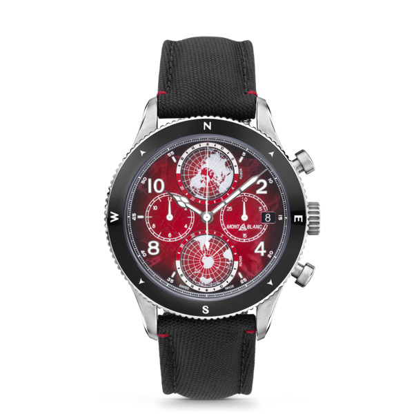 Montblanc - Montblanc 1858 Geosphere Chronograph 0 Oxygen Edizione Limitata - 290 Esemplari - Rosso - Titanio, Ceramica - Mb132303 - Orologio 