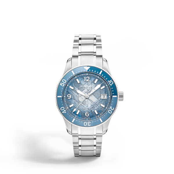  Montblanc - Montblanc Iced Sea Automatic Date 0 Oxygen - Azzurro - Acciaio, Alluminio - Mb134022 - Orologio 