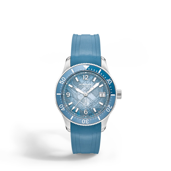  Montblanc - Montblanc Iced Sea Automatic Date 0 Oxygen - Azzurro - Acciaio, Alluminio - Mb134023 - Orologio 
