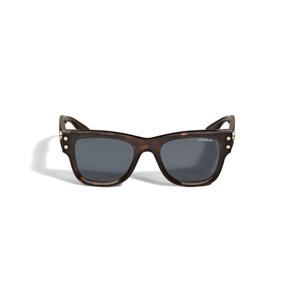  Montblanc - Occhiali Da Sole Quadrati Con Montatura In Acetato Havana - Havana - Acetato - Mb135576 - Occhiali Da Sole 