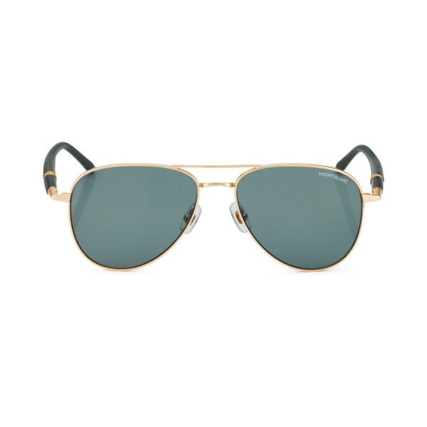  Montblanc - Occhiali Da Sole Quadrati Con Montatura In Metallo Color Oro - Oro - Metallo - Mb133466 - Occhiali Da Sole 