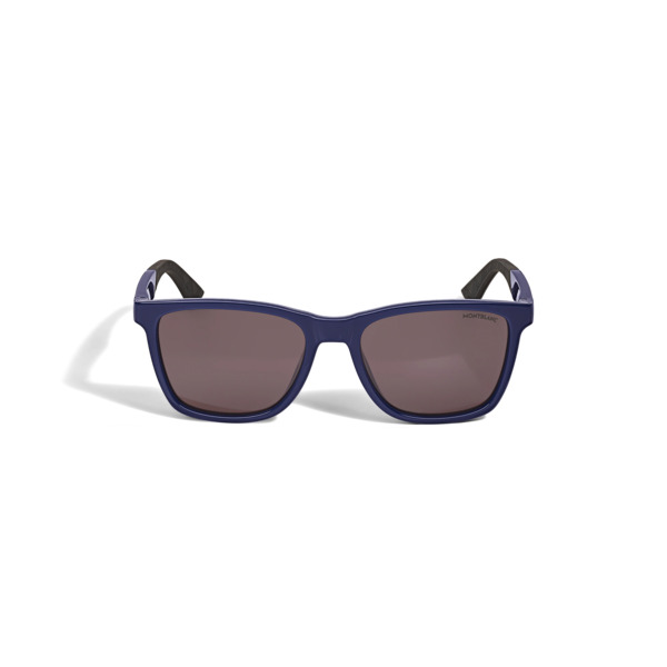  Montblanc - Occhiali Da Sole Quadrati Con Montatura Iniettata Blu - Blu - Iniettato - Mb134862 - Occhiali Da Sole 