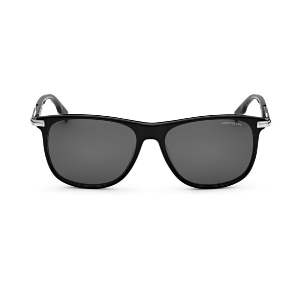  Montblanc - Occhiali Da Sole Rettangolari Con Montatura In Acetato Nero - Nero - Acetato - Mb129804 - Occhiali Da Sole 