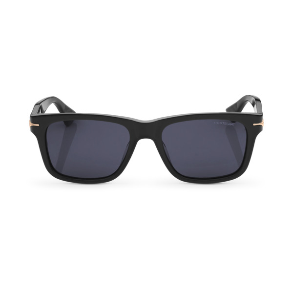  Montblanc - Occhiali Da Sole Rettangolari Con Montatura In Acetato Nero - Nero - Acetato - Mb131230 - Occhiali Da Sole 