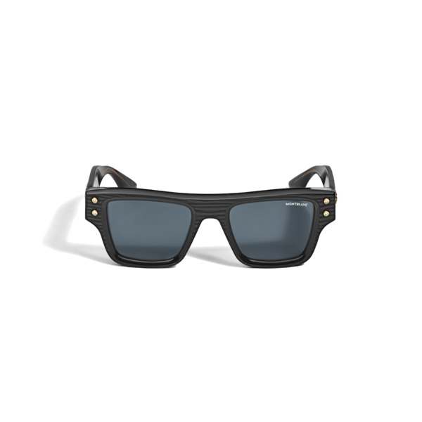 Montblanc - Occhiali Da Sole Rettangolari Con Montatura In Acetato Nero - Nero - Acetato - Mb135574 - Occhiali Da Sole 