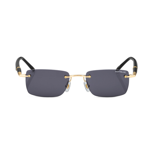  Montblanc - Occhiali Da Sole Rettangolari Con Montatura In Metallo Color Oro - Oro - Metallo - Mb133465 - Occhiali Da Sole 