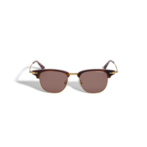  Montblanc - Occhiali Da Sole Rettangolari Con Montatura In Metallo Color Oro - Oro - Metallo - Mb134462 - Occhiali Da Sole 