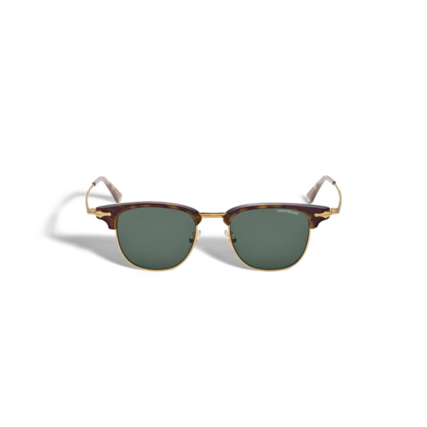  Montblanc - Occhiali Da Sole Rettangolari Con Montatura In Metallo Color Oro - Oro - Metallo - Mb134474 - Occhiali Da Sole 