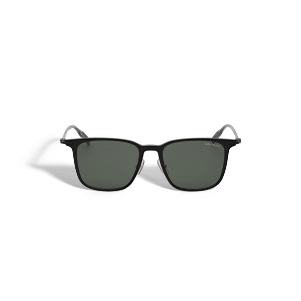  Montblanc - Occhiali Da Sole Rettangolari Con Montatura Iniettata Nera - Nero - Iniettato - Mb134454 - Occhiali Da Sole 