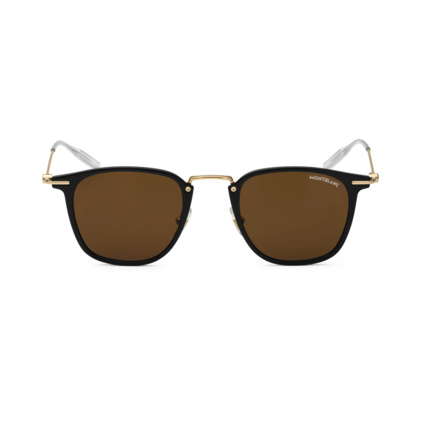  Montblanc - Occhiali Da Sole Rotondi Con Montatura Iniettata Nera - Nero - Iniettato - Mb133063 - Occhiali Da Sole 