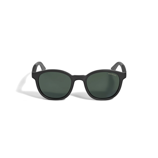  Montblanc - Occhiali Da Sole Rotondi Con Montatura Iniettata Nera - Nero - Iniettato - Mb134858 - Occhiali Da Sole 