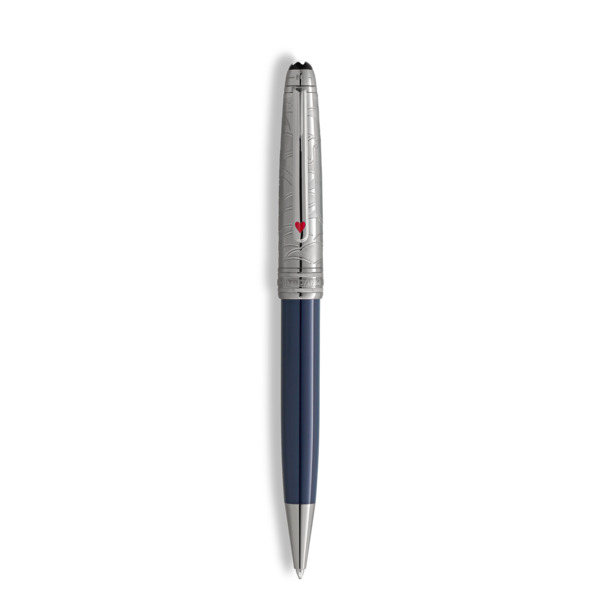  Montblanc - Penna A Sfera Meisterstück Around The World In 80 Days Doué Classique - Blu Scuro - Metallo / Resina Pregiata - Mb132895 - Penne A Sfera 