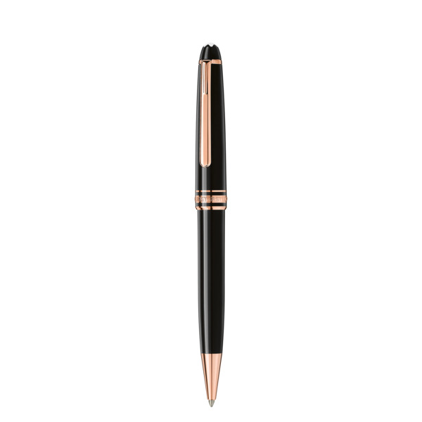  Montblanc - Penna A Sfera Meisterstück Placcata In Oro Rosa Classique - Nero - Pregiata Resina - Mb132488 - Penne A Sfera 