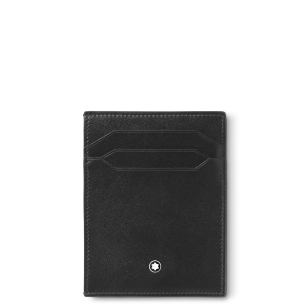  Montblanc - Portacarte 4 Tasche Con Porta Documenti In Pelle Meisterstück - Nero - Pellame - Mb198328 - Porta Carte 