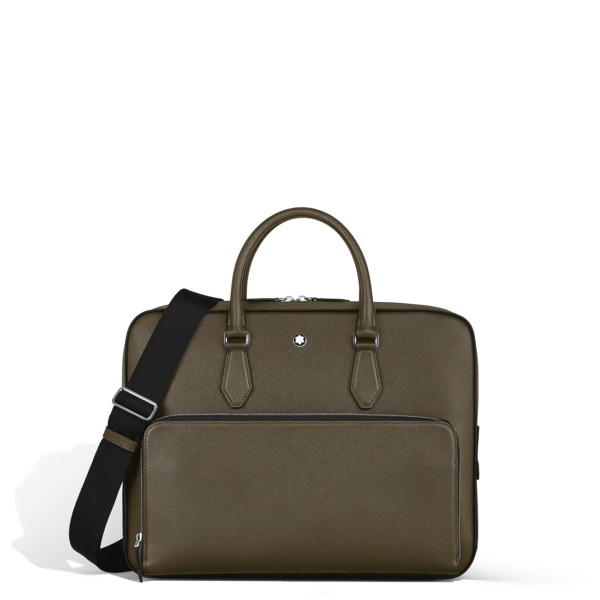  Montblanc - Portadocumenti Modello Medio Con Tasca In Pelle Sartorial - Kaki - Pellame - Mb221546 - Portadocumenti 