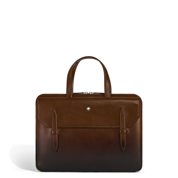  Montblanc - Portadocumenti Sottile In Pelle Meisterstück - Sfumato Marrone - Pellame - Mb220309 - Cartelle 
