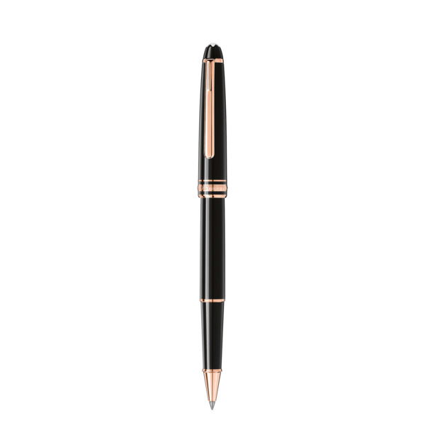  Montblanc - Roller Meisterstück Placcata In Oro Rosa Classique - Nero - Pregiata Resina - Mb132487 - Roller 