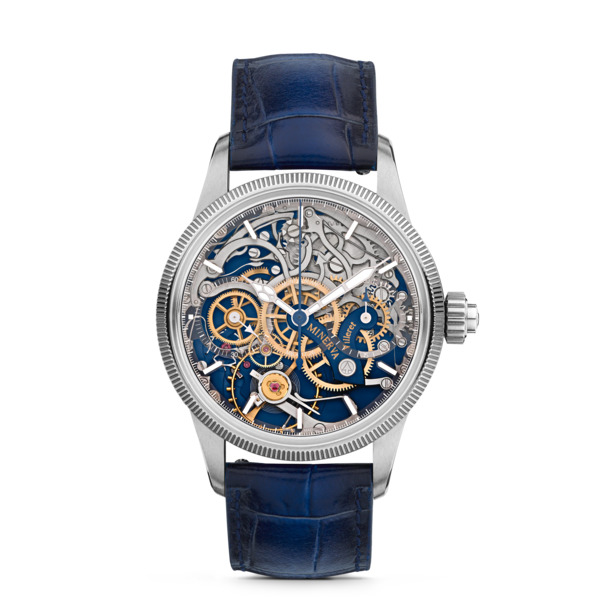  Montblanc - Montblanc 1858 The Unveiled Minerva Chronograph Edizione Limitata - 100 Esemplari - Blu - Acciaio, Oro Grigio - Mb133296 - Orologio 