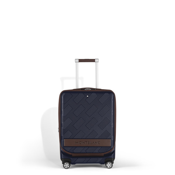  Montblanc - Valigia Da Cabina #my4810 Con Tasca Frontale - Navy - Policarbonato E Pelle - Mb221708 - Bagagli A Mano 