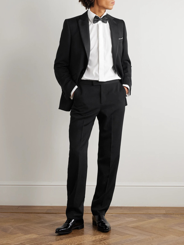  Favourbrook - Hampton Straight-leg Grosgrain-trimmed Wool-twill Tuxedo Trousers - Men - Black - Uk/us 38 