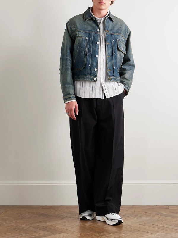  Givenchy - Distressed Denim Jacket - Men - Blue - M 