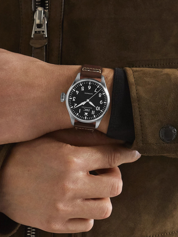  Iwc Schaffhausen - Big Pilot's Automatic 43mm Stainless Steel And Leather Watch, Ref. No. Iw329301 - Men - Black 