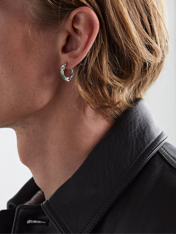  Maor - The Equinox 18-karat Blackened White Gold, Diamond And Tsavorite Single Earring - Men - Green 
