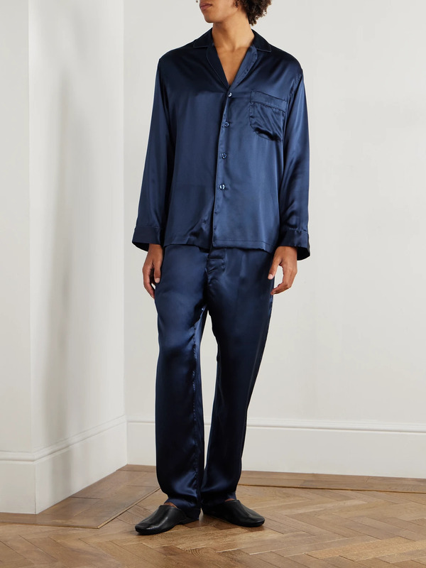  Rubinacci - Silk-satin Pyjama Set - Men - Blue - S 