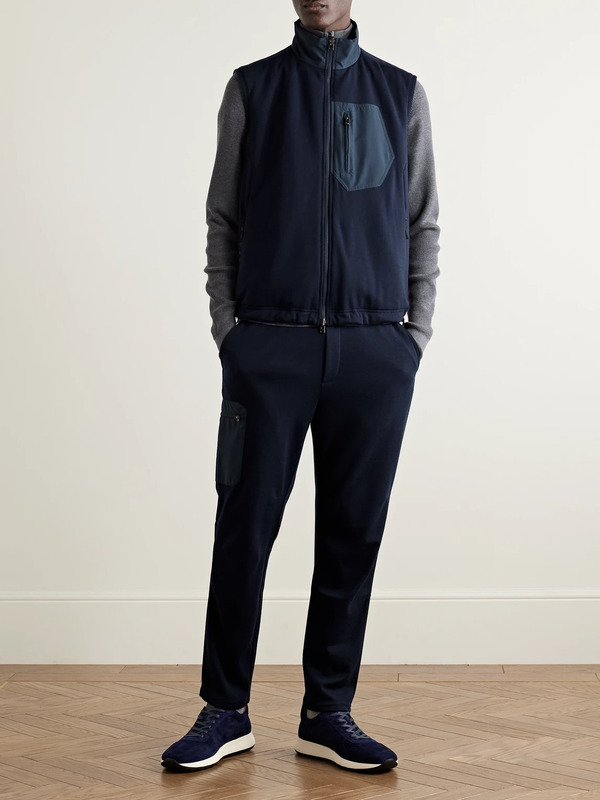  Sease - Explorer Reversible Padded Virgin Wool-blend Jersey And Micro-ripstop Gilet - Men - Blue - Xxl 