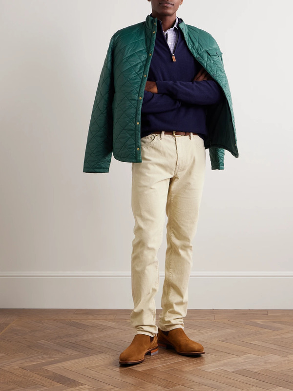  Sid Mashburn - Slim-fit Straight-leg Garment-dyed Cotton-corduroy Trousers - Men - Neutrals - Uk/us 34 