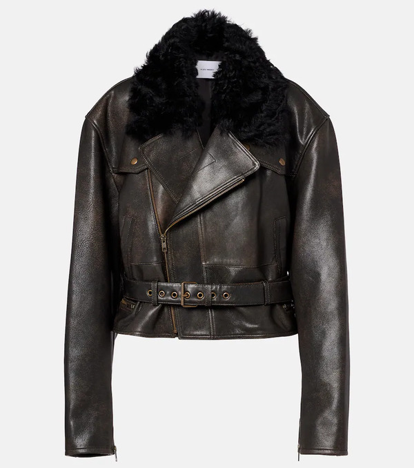  Alex Perry Alex Perry Giacca Biker In Pelle Con Shearling 