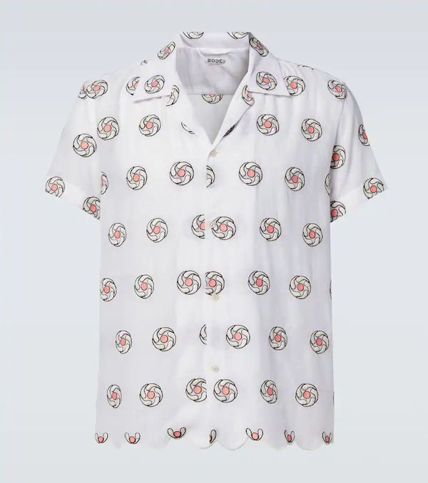  Bode Bode Camicia Floral Aperture In Cotone 