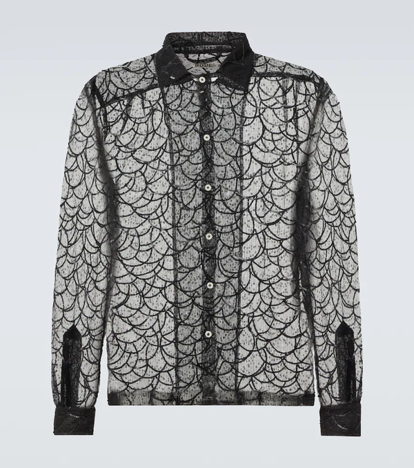  Bode Bode Camicia Pewter Shoal In Mesh 