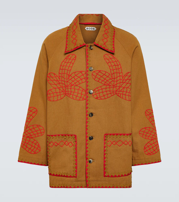  Bode Bode Cappotto Field Maple Con Ricamo 