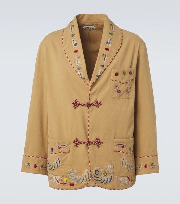  Bode Bode Giacca Feather Runner In Cotone Con Ricamo 