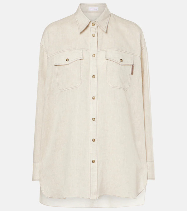  Brunello Cucinelli Brunello Cucinelli Camicia Oversize In Lino 