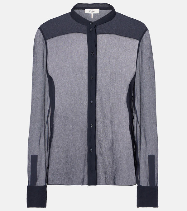  Chloe Chloé Camicia In Chiffon Di Seta 