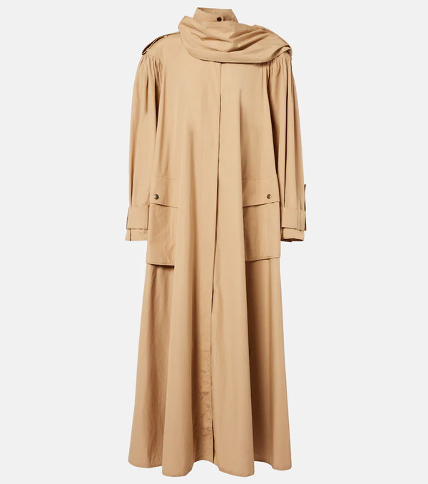  Chloe Chloé Cappotto In Cotone Con Sciarpa 