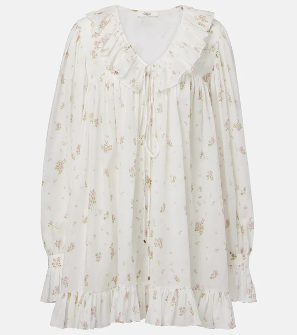  Chloe Chloé Miniabito In Cotone Con Stampa 