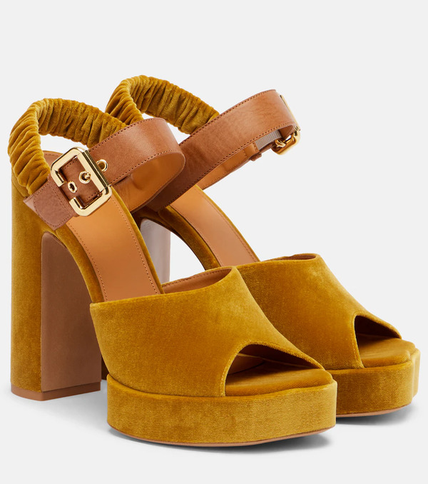  Chloe Chloé Sandali Con Plateau Aria 95 In Velluto 