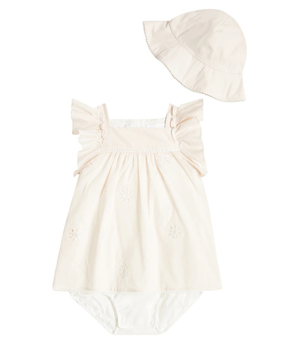  Chloe Kids Chloé Kids Baby - Abito E Cappello In Cotone 