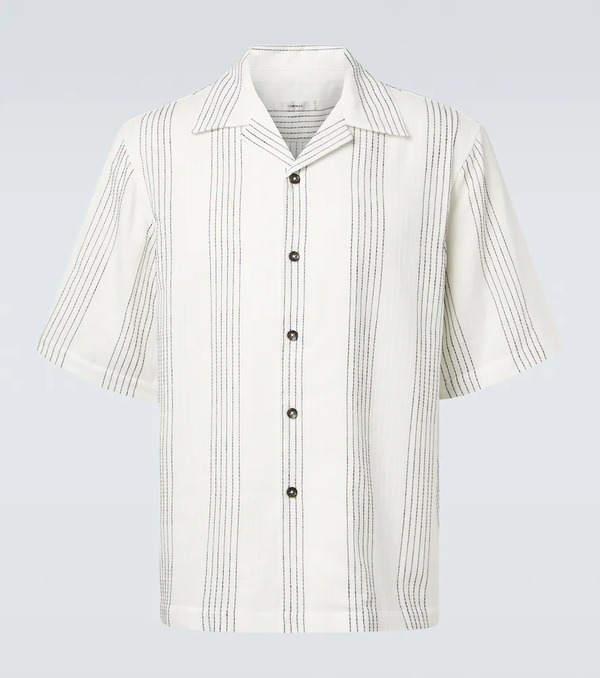  Commas Commas Camicia Bowling Textured Striped In Cotone A Righe 