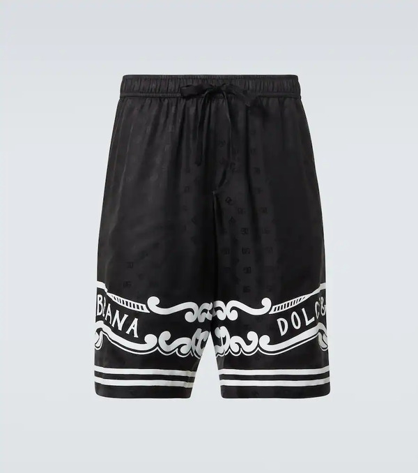  Dolce&gabbana Dolce&gabbana Bermuda In Twill Di Seta Con Stampa 