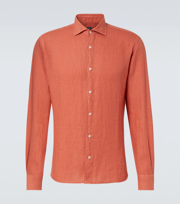  Fedeli Fedeli Camicia Oxford In Lino 