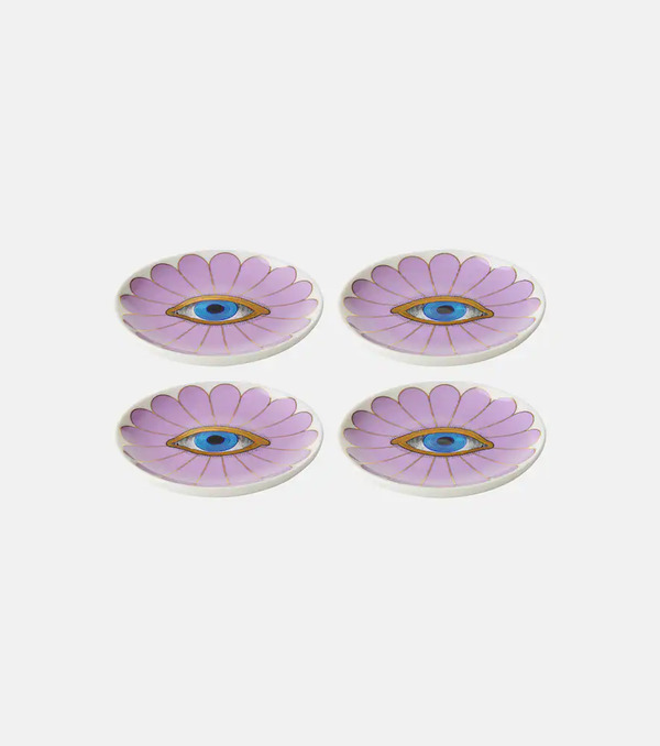  Jonathan Adler Jonathan Adler Set Di 4 Sottobicchieri Fleur In Ceramica 