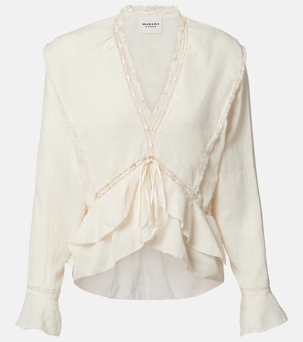  Marant Etoile Marant Etoile Top Damienne In Misto Cotone E Lino 