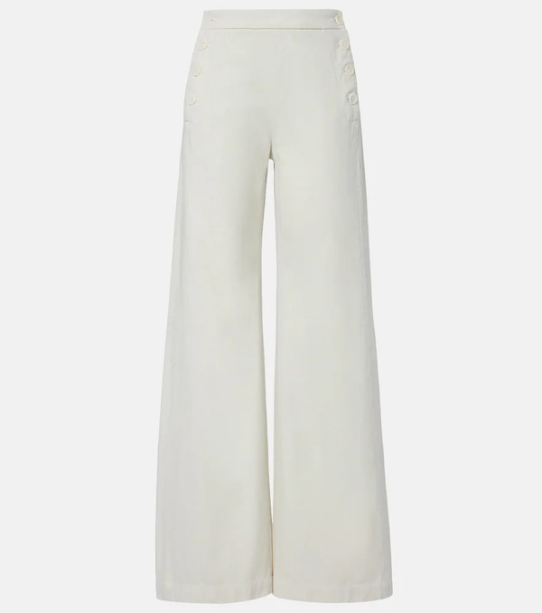  Nili Lotan Nili Lotan Pantaloni Reed A Gamba Larga In Cotone 
